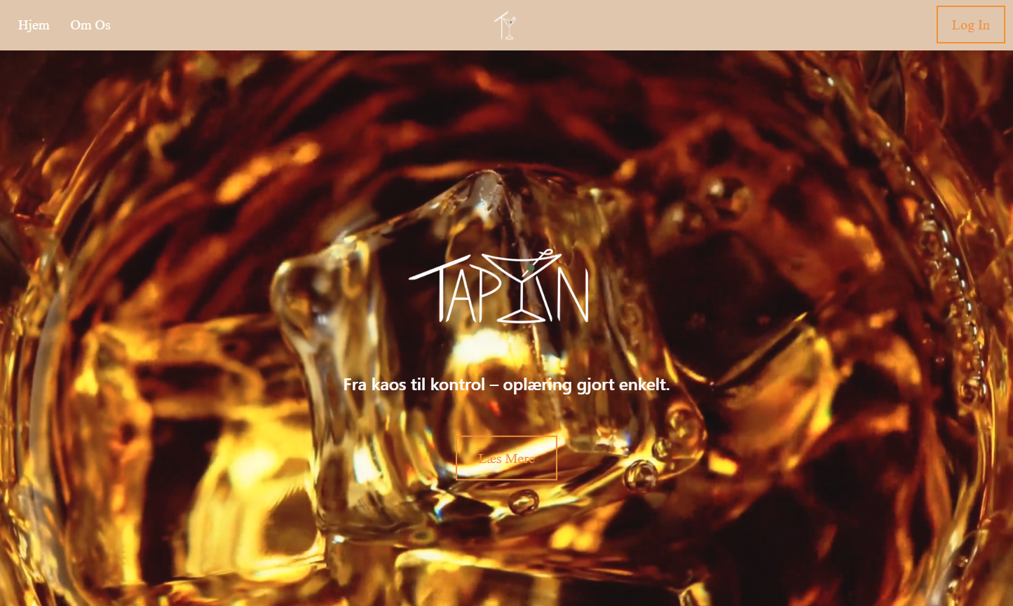 Image of Tap In's homepage